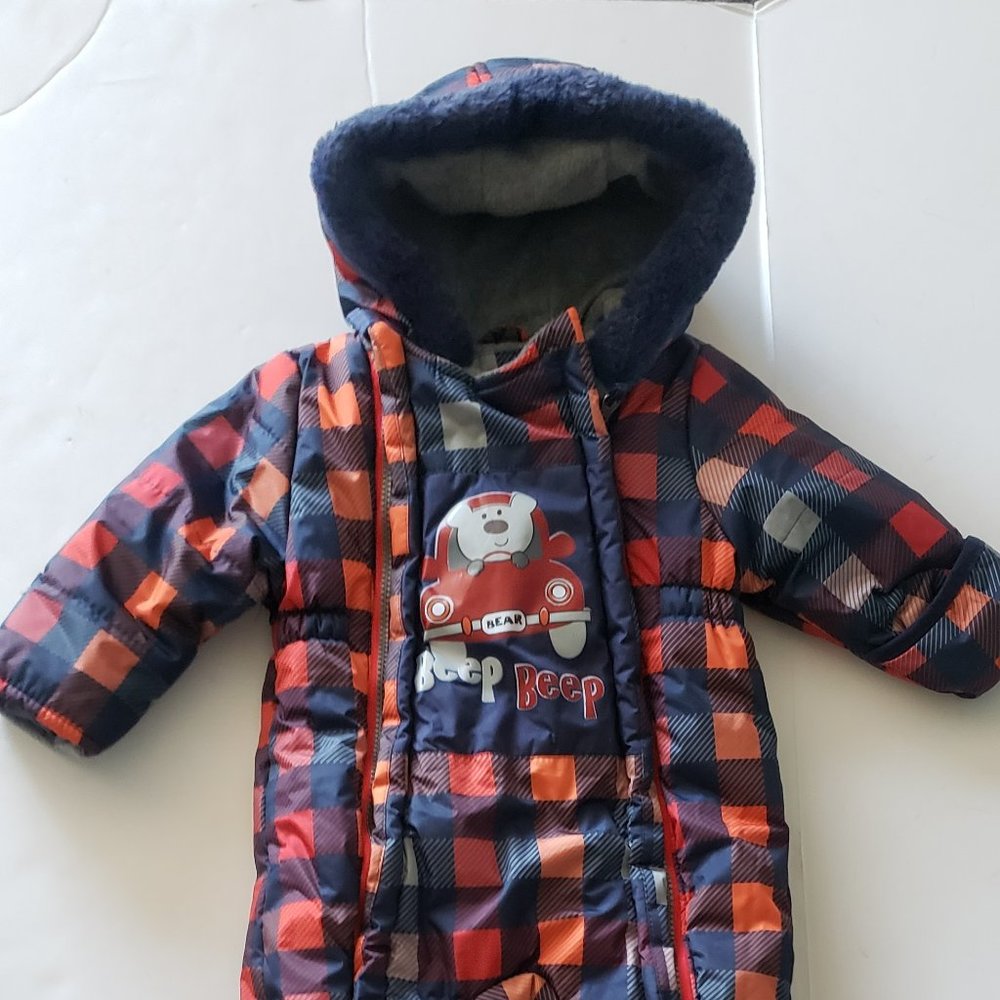 WIPPETTE KIDS Boys Snowsuit 6/9M Hoodie Feet and Hands covered